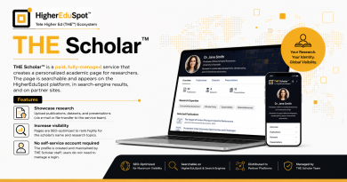 THE Scholar™ logo – stylized book icon representing a personalized academic‑profile service